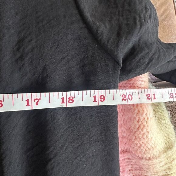 Alythea Wrap Front Sheer Black Blouse Oversized S - Picture 2 of 11